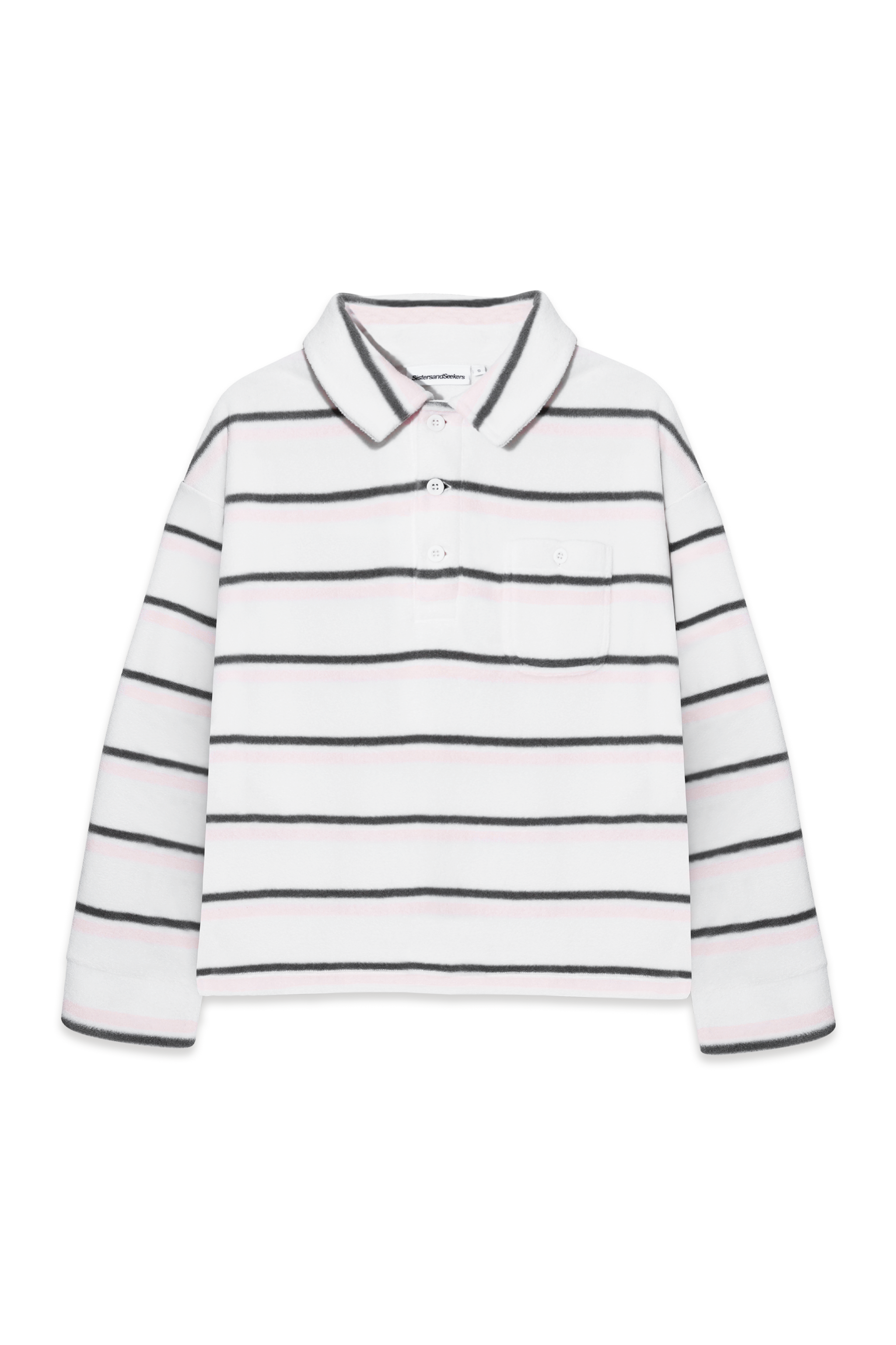 Folk Fleece Shirt in Bunny Stripe